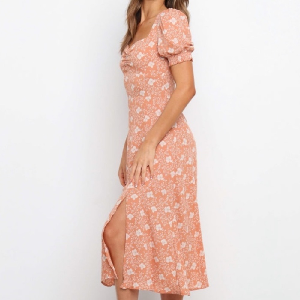 Petal & Pup Orange Floral Midi Dress - Picture 6 of 12